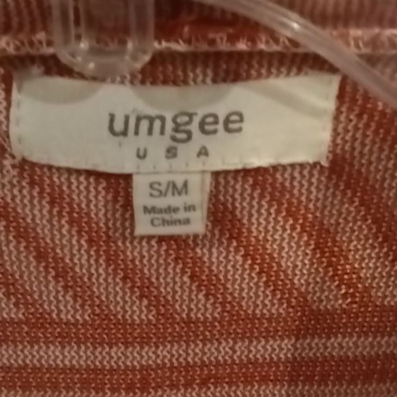 NWOT UMGEE rust Aztec accented asymmetrical cardigan S/M - Picture 1 of 8